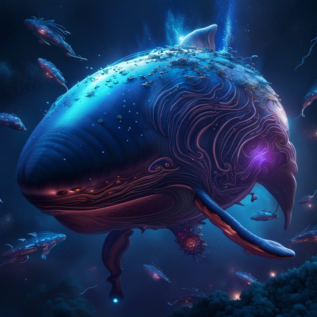 Fantastical Space Whale in Deep Color