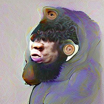 Simple AI Image of an Ape
