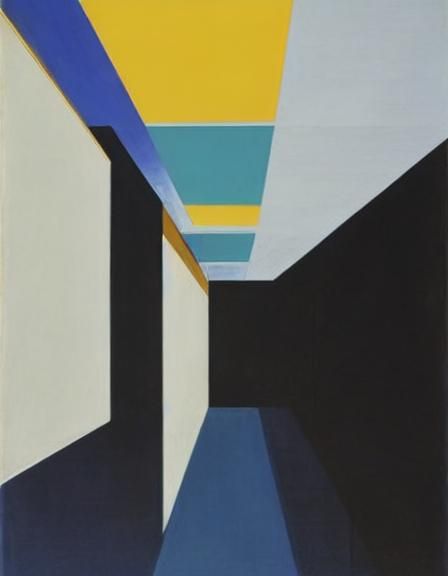 Abstract Expressionist Oil Painting in Newman Style