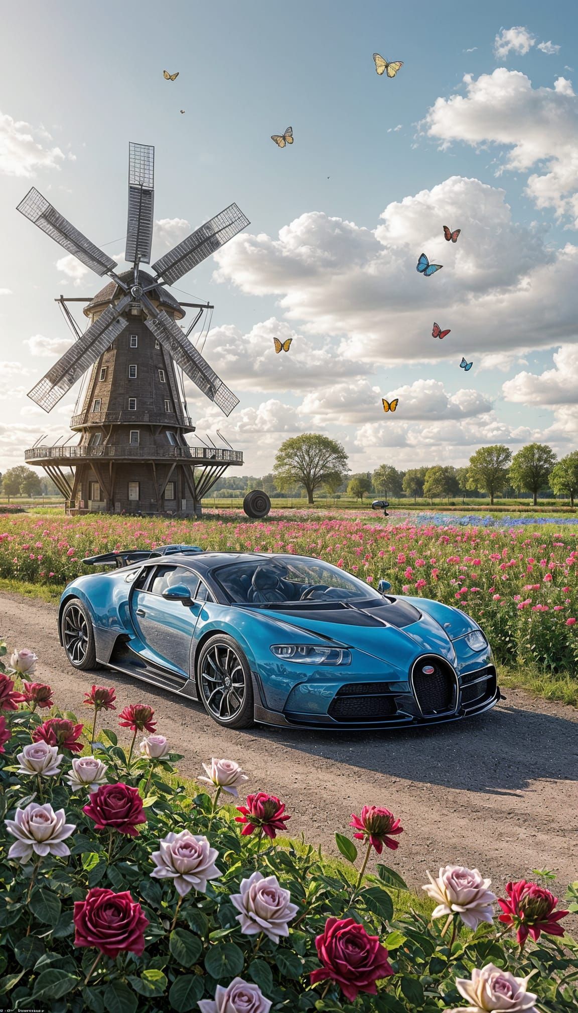Bugatti Bolide in Dutch Flower Field