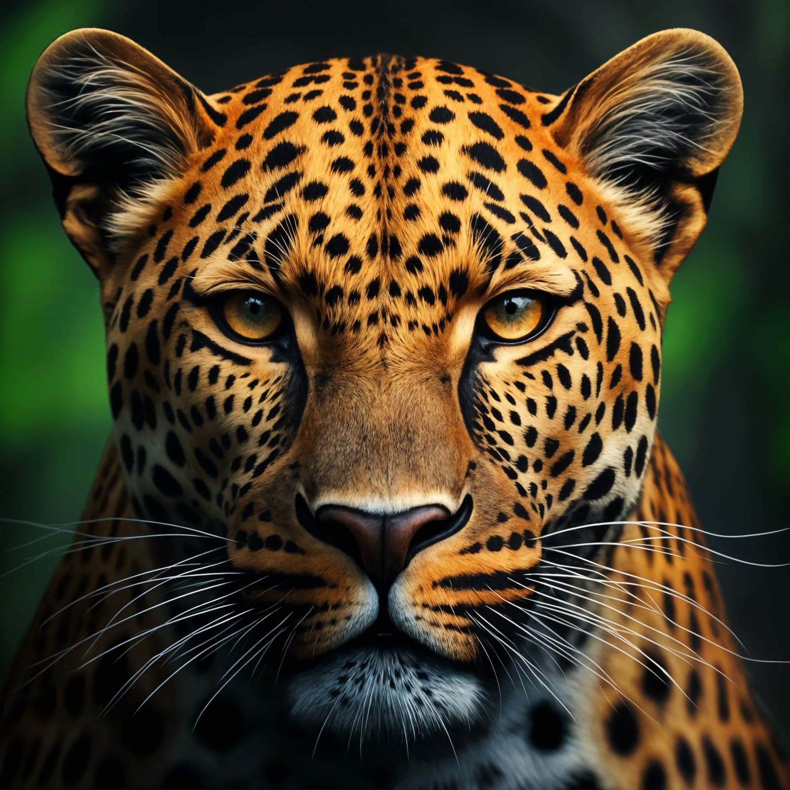 Majestic Feline Portrait in Deep, Rich Colors