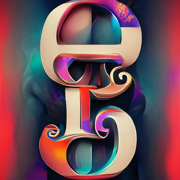 Elegant Psychedelic Gothic Letter G Typography