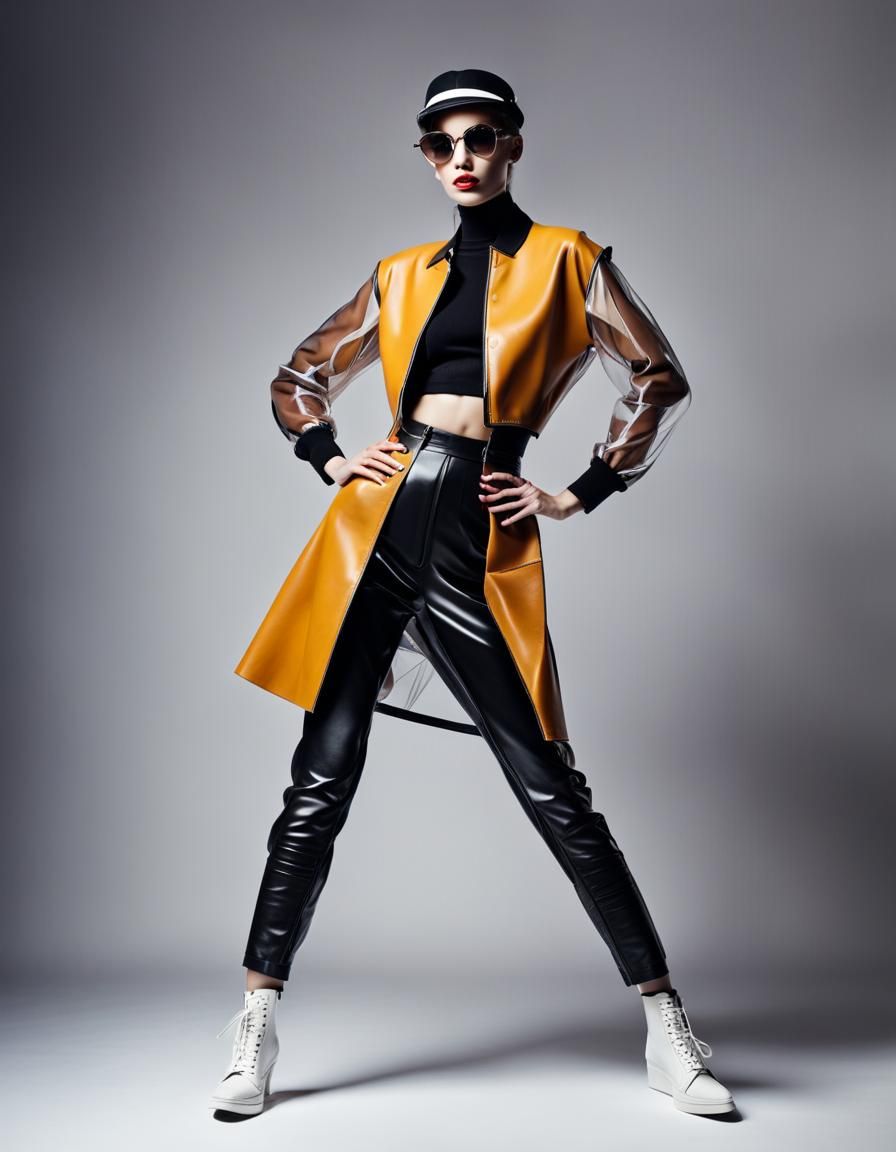 Athletic Android in Vintage Fashion Photo