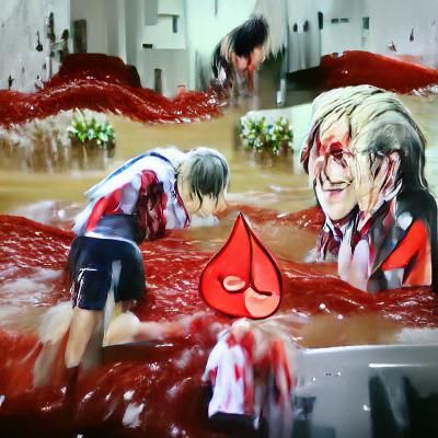 Dramatic Blood Splatter Abstract Composition