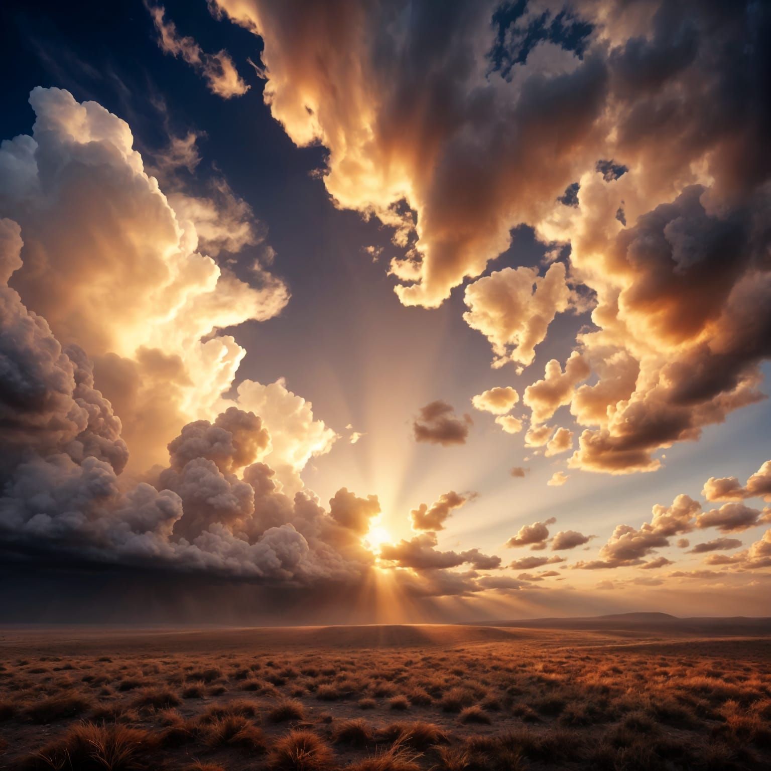 Hyperrealistic Landscape of Endless Blue Horizons