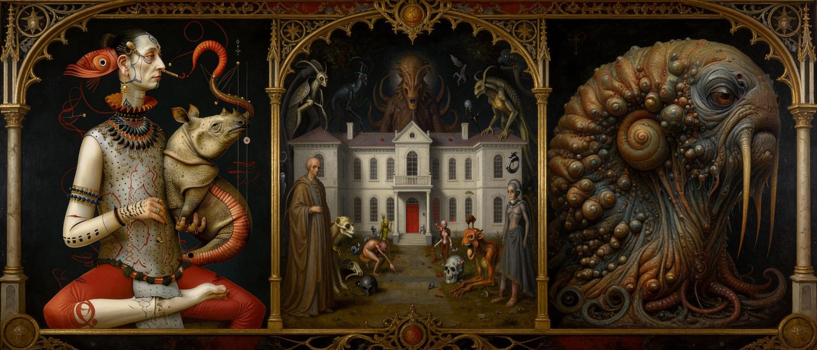 Surreal Dark Fantasy Nightmare Painting in Gothic Style