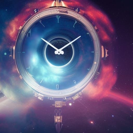 Cosmic Clock Reveals the Future: Digital Astral Art