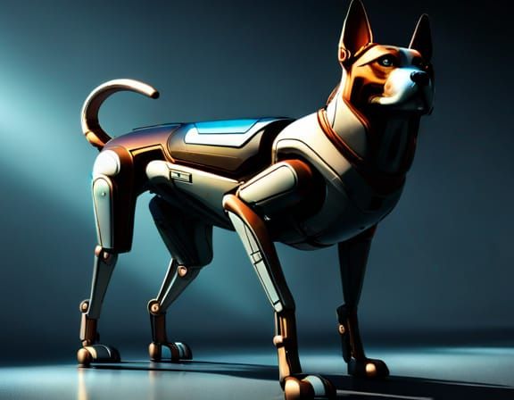Hyperrealistic Robot Dog Concept Art