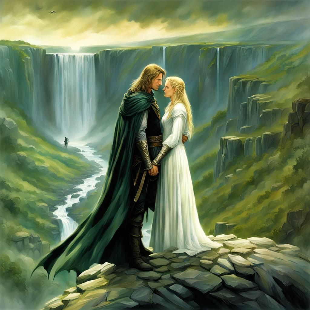 Faramir and Eowyn in a John Howe Style