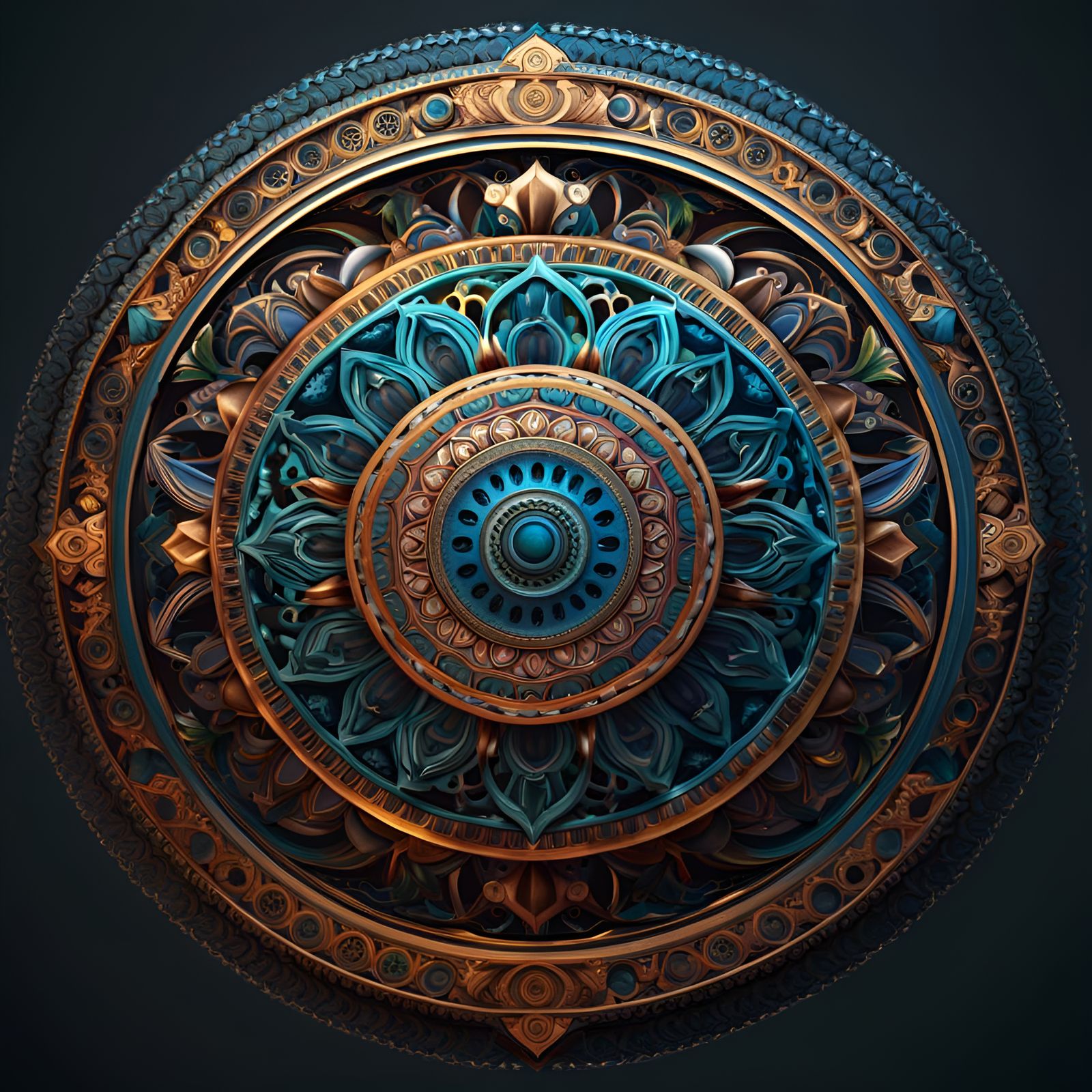 Intricate Mandala: Geometric Patterns in Archaic Style