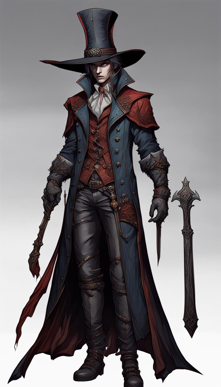 Fantasy Vampire Hunter Character Concept Art