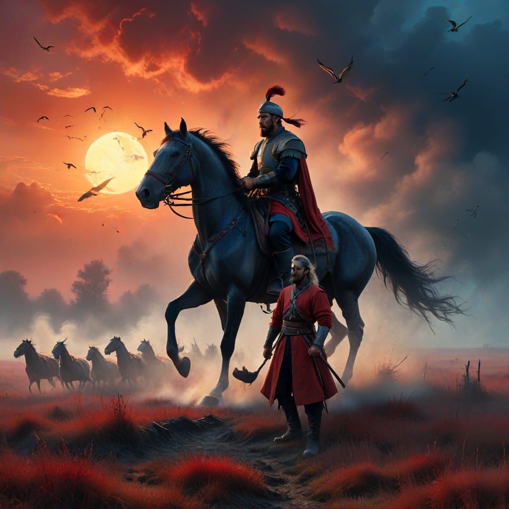 Cossack's Bittersweet Moment in the Endless Steppe