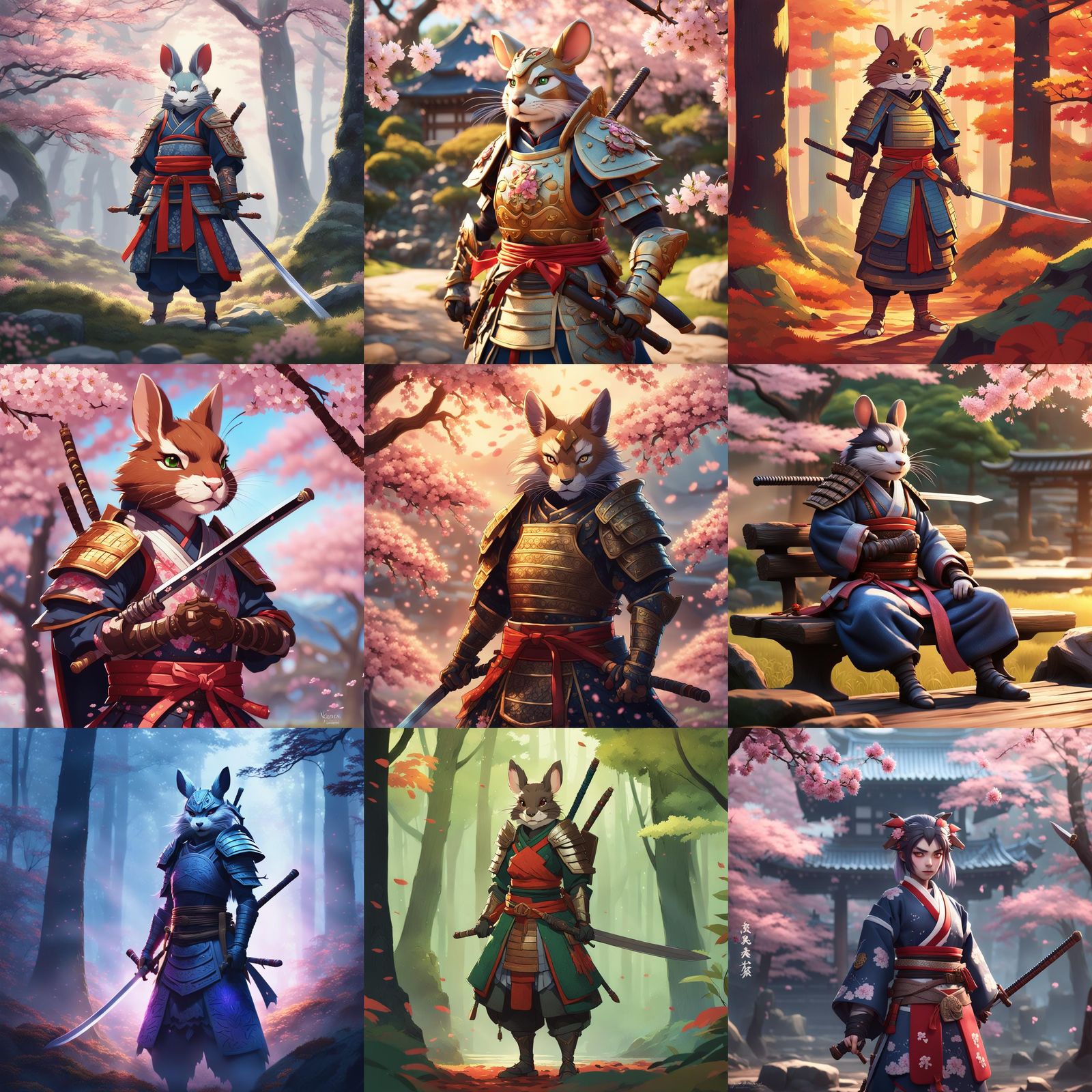 Mrs. Brisby as Samurai in Anime Style