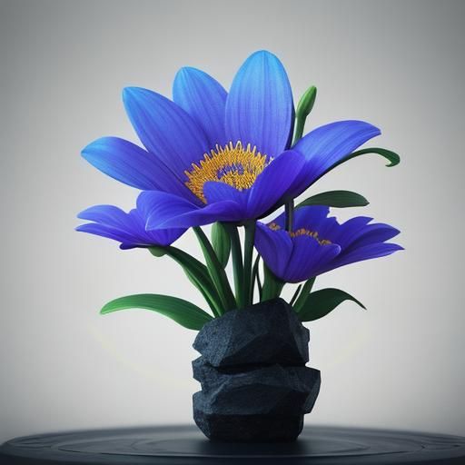 Vibrant Conceptual Flower: Strength and Humility
