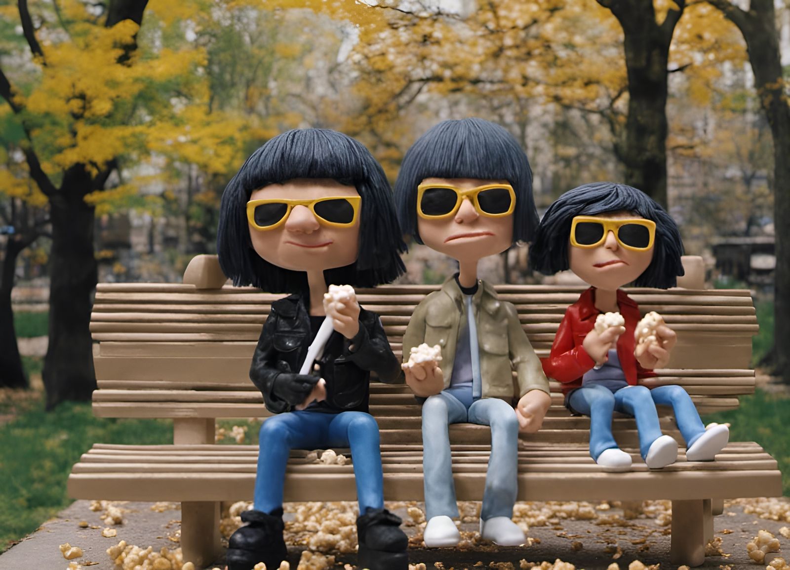 The Ramones in Claymation Impressionism Style