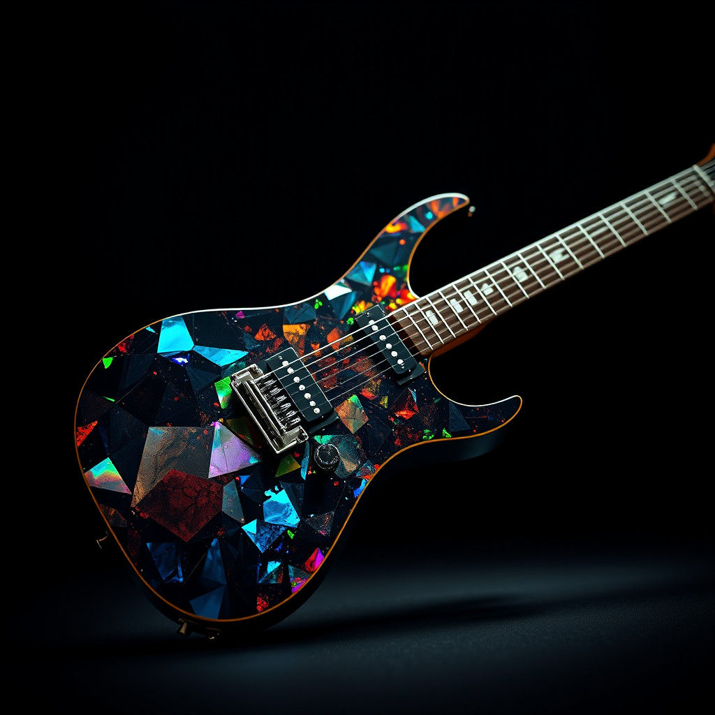 Tourmaline Electric Guitar in Hyperrealistic HDR Detail