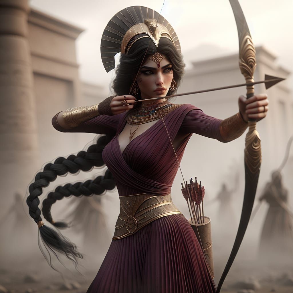 Ancient Egyptian War Goddess Anuke Strides into Battle