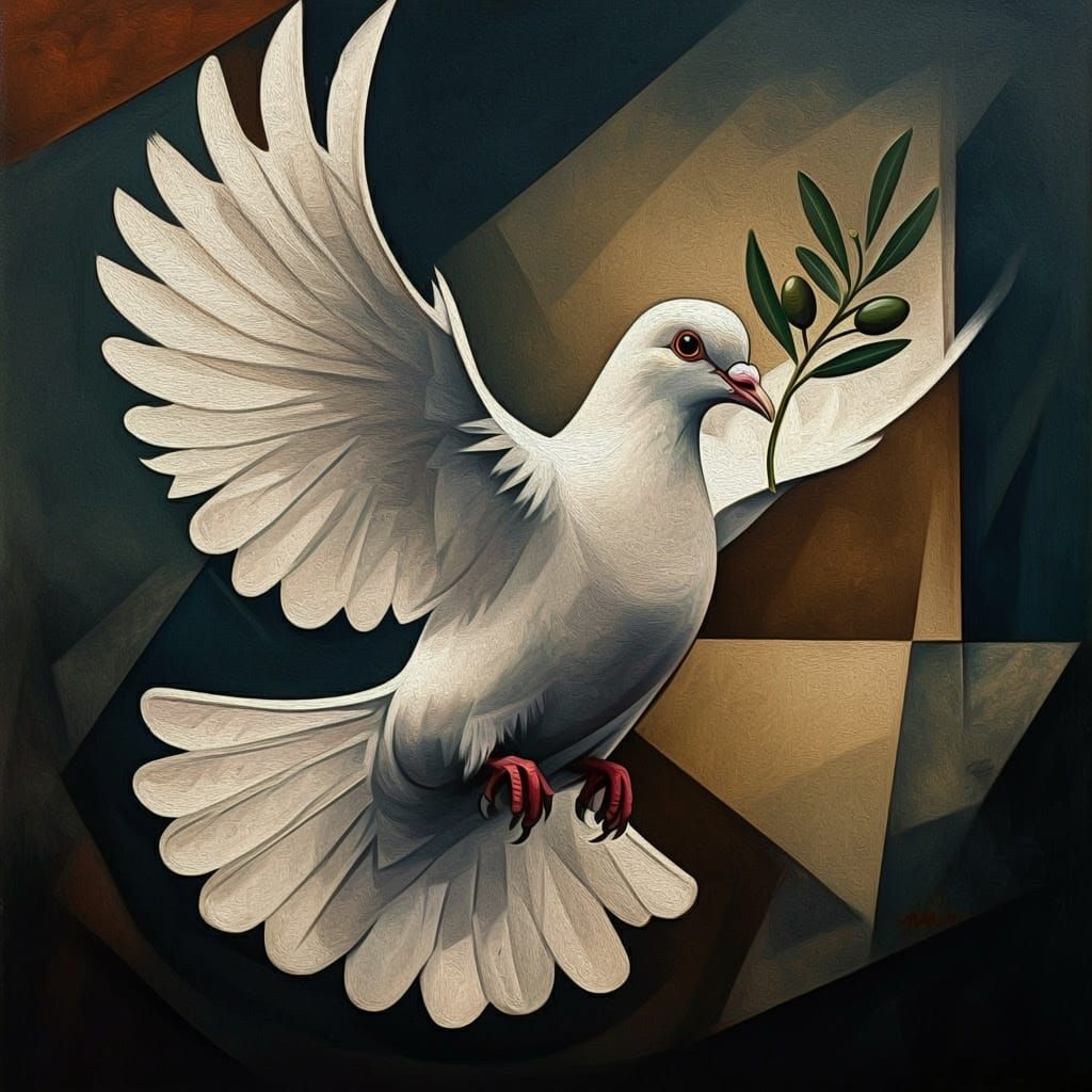 Dove of Peace in Cubist Style