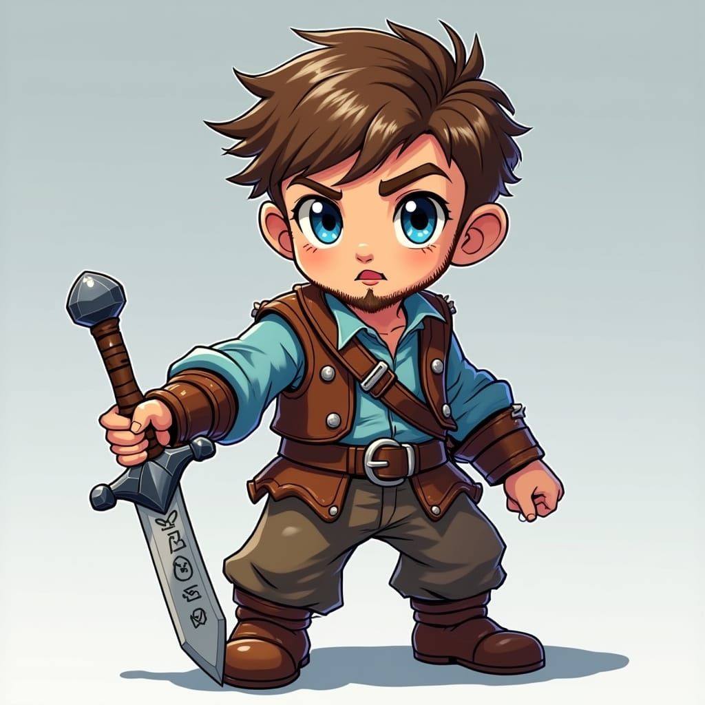 Fantasy Dwarf Child Emerges as a Young Warrior