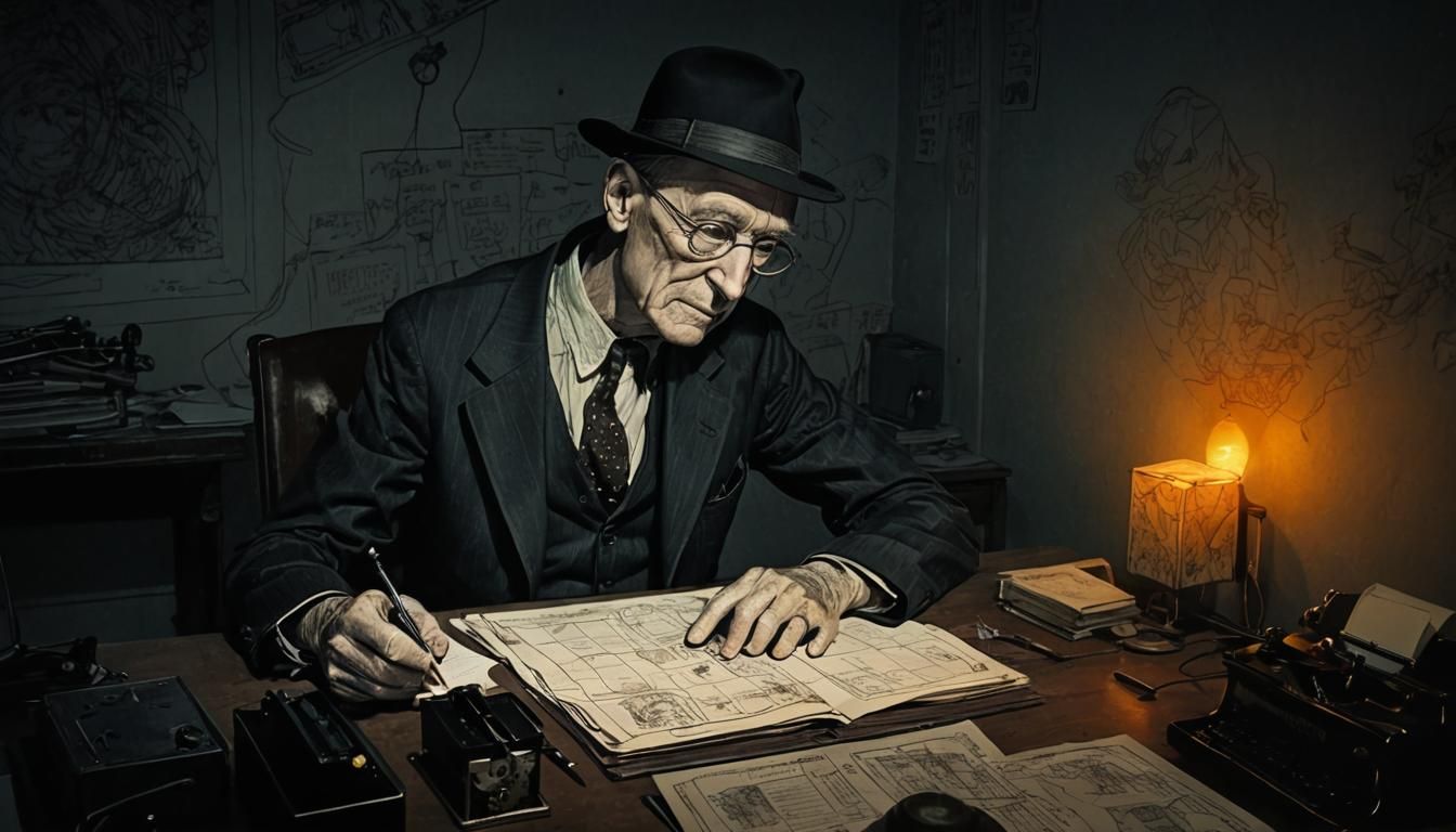 William Burroughs in the Interzone: Art Nouveau Illustration