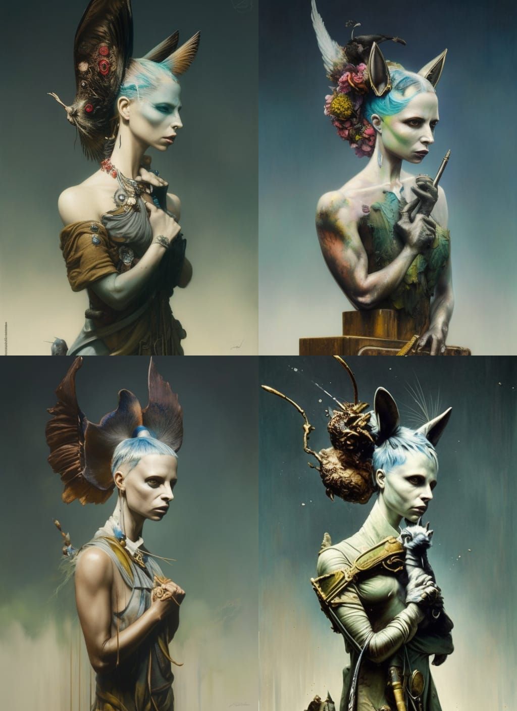 Crayon Caricature of Marble Yolandi Visser Statue