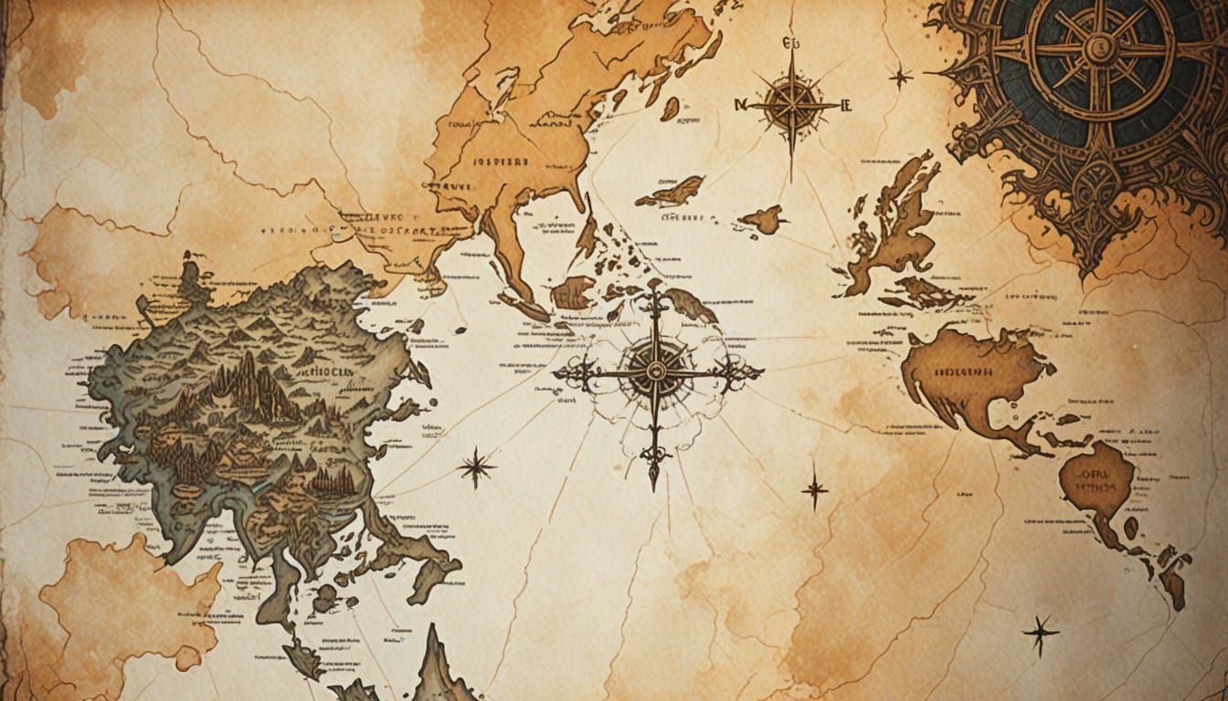 Medieval Fantasy World Unfolds on Ancient Parchment in Comic...