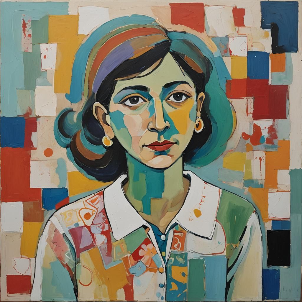 Abstract Painting Inspired by Geometric Art