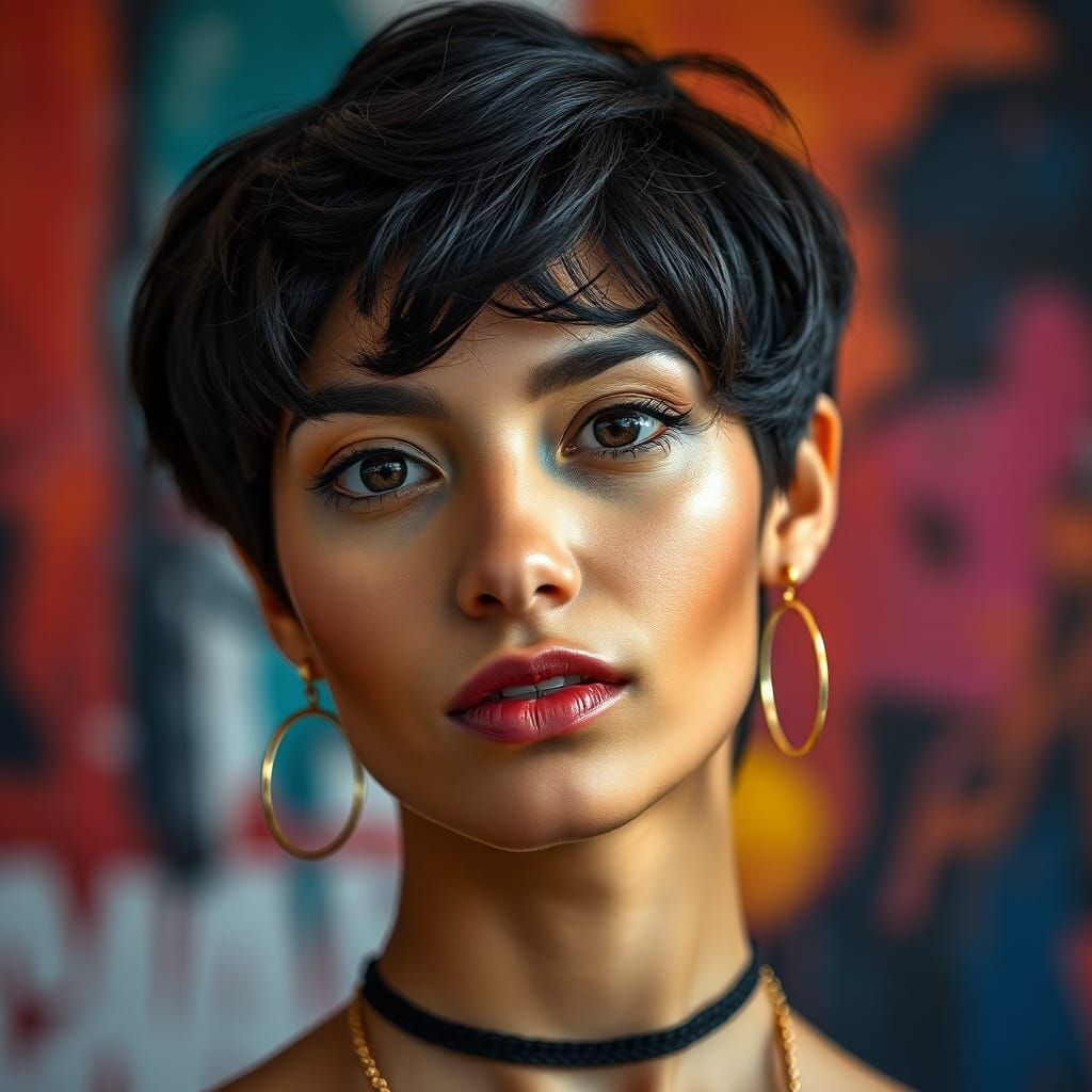 portrait of short haired lady