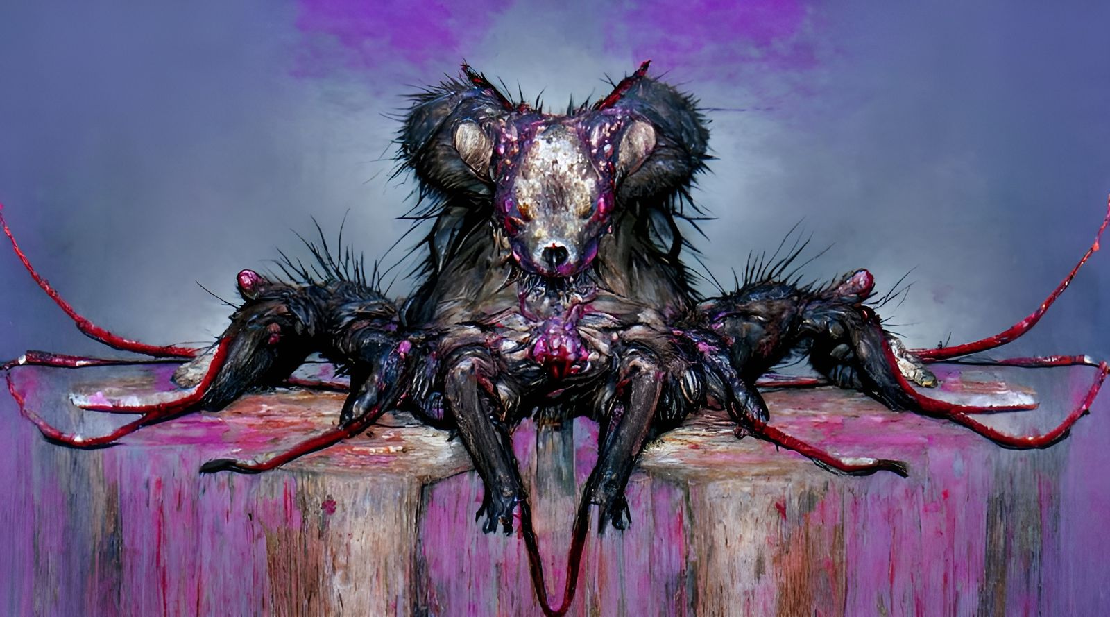 Eldritch Spider-Legged Rat Creature: Dark Fantasy Art