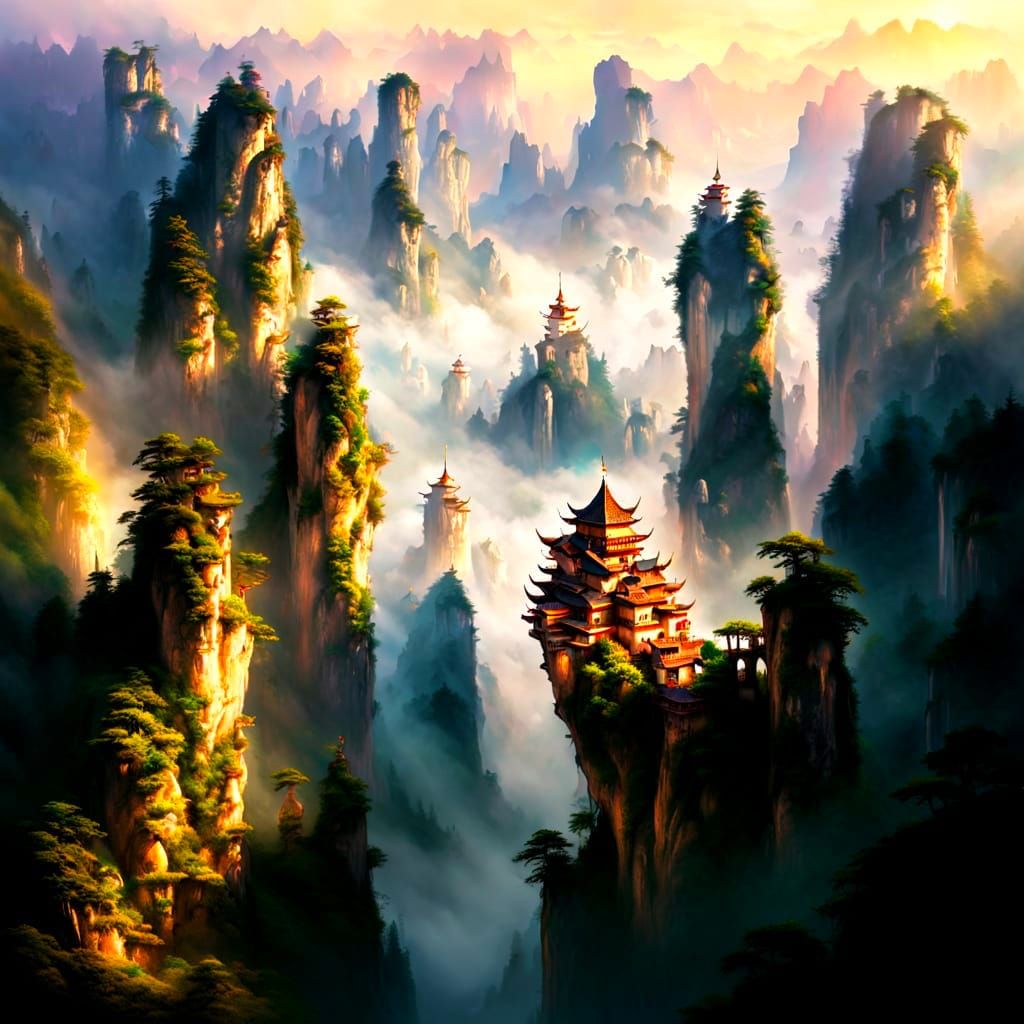 Fantasy fairy Castle, Zhangjiajie, by pino daeni