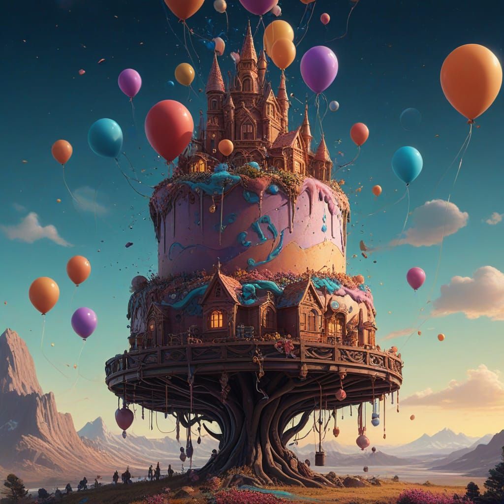 Spectacular Birthday Cake with Whimsical Decorations in Vibr...