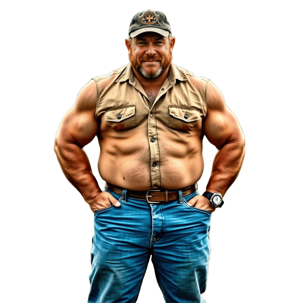 Buff Farmer with Watch, Hands in Pockets