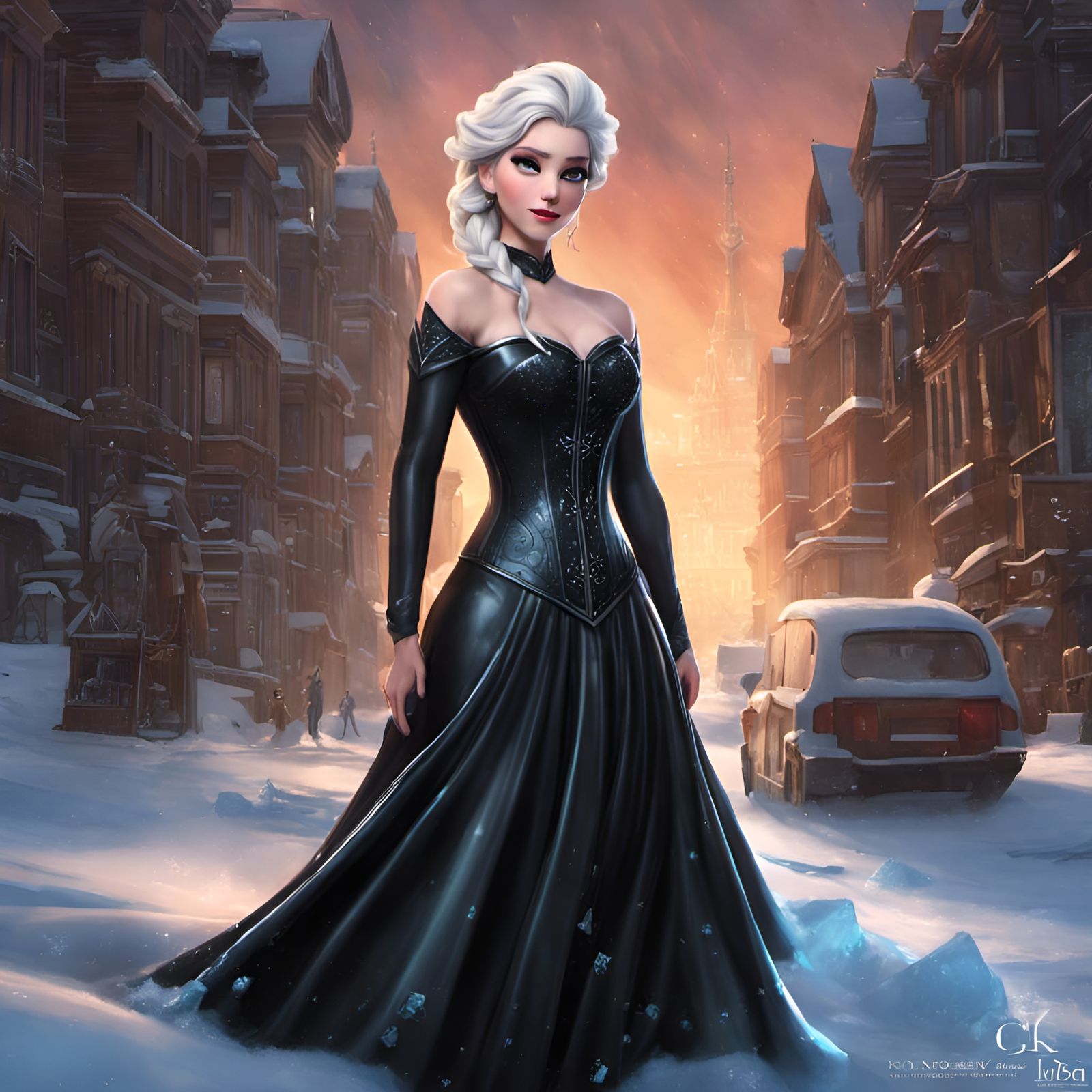 Elsa from Frozen Sings in Latex Outfit