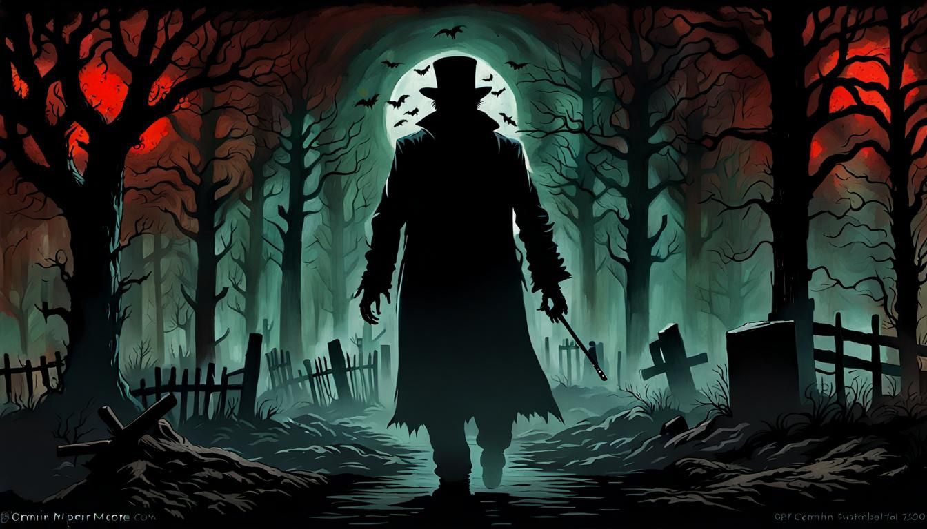 Mysterious Shadow Man of Bogmin Moor: Horror Art