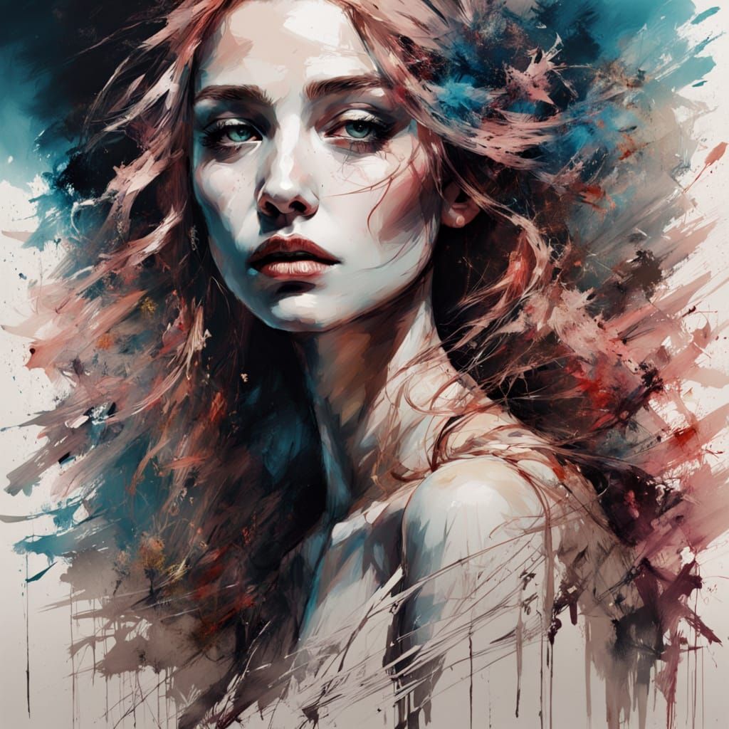 Glamorous Woman with Pink Hair and Bronze Contours