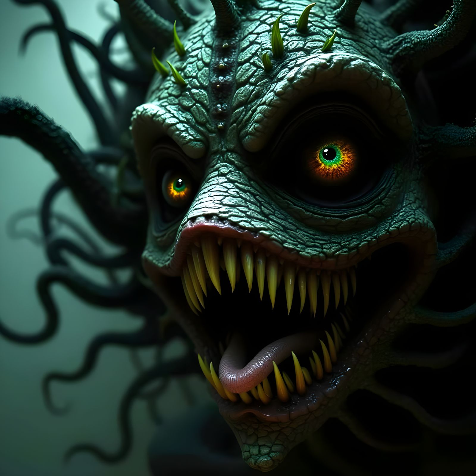 Eerie Otherworldly Creature Portrait in Dark Fantasy Style