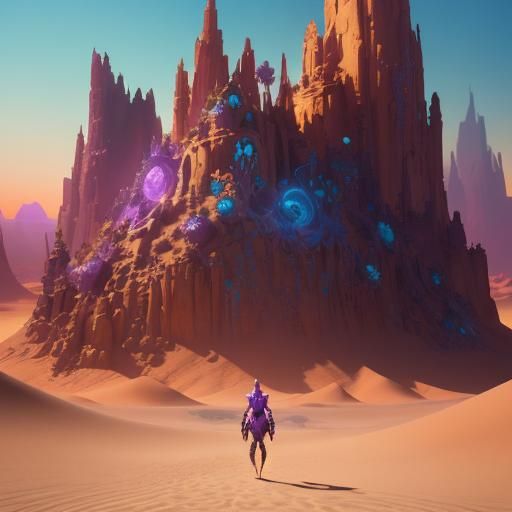 Fennec Fox in Vibrant Desert Landscape