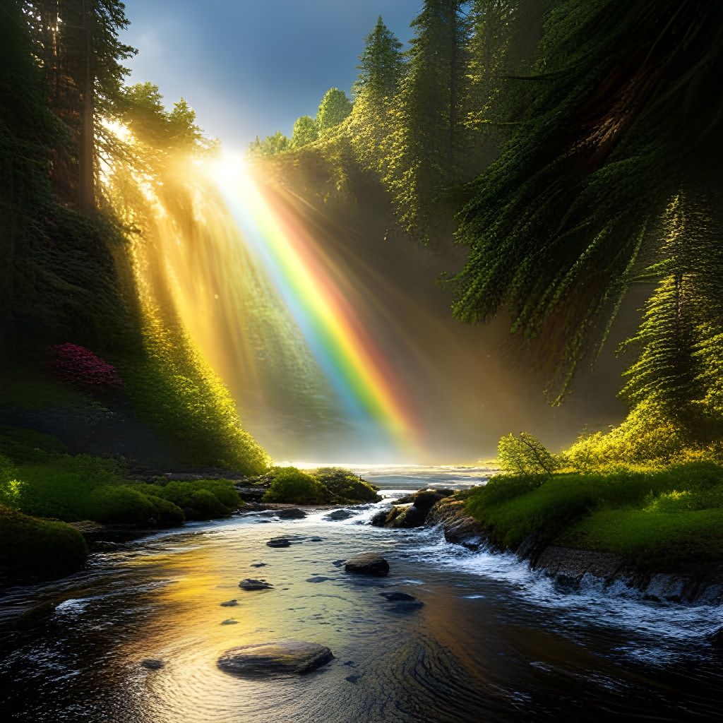 Beautiful Rainbow Waterfall