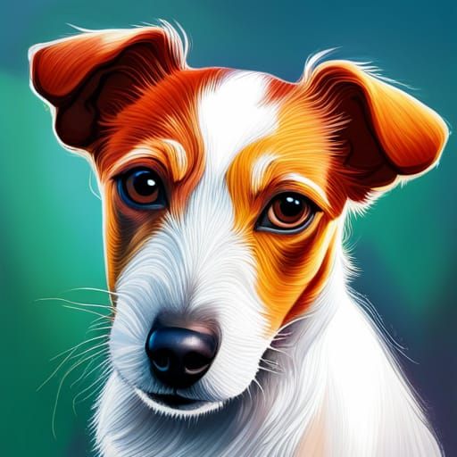 Hyperrealistic Jack Russell in Colorful Splash Art