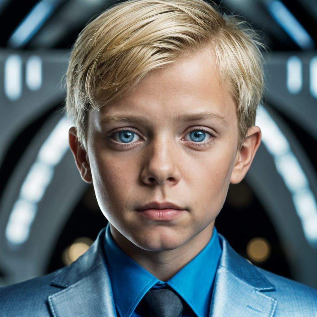 Futuristic Boy Portrait in Professional Studio Lighting