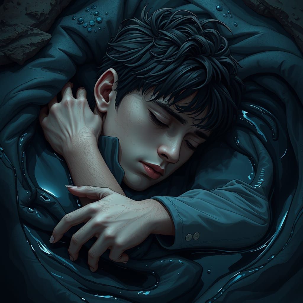 Young Man Surrenders to the Velvet Abyss of Slumber