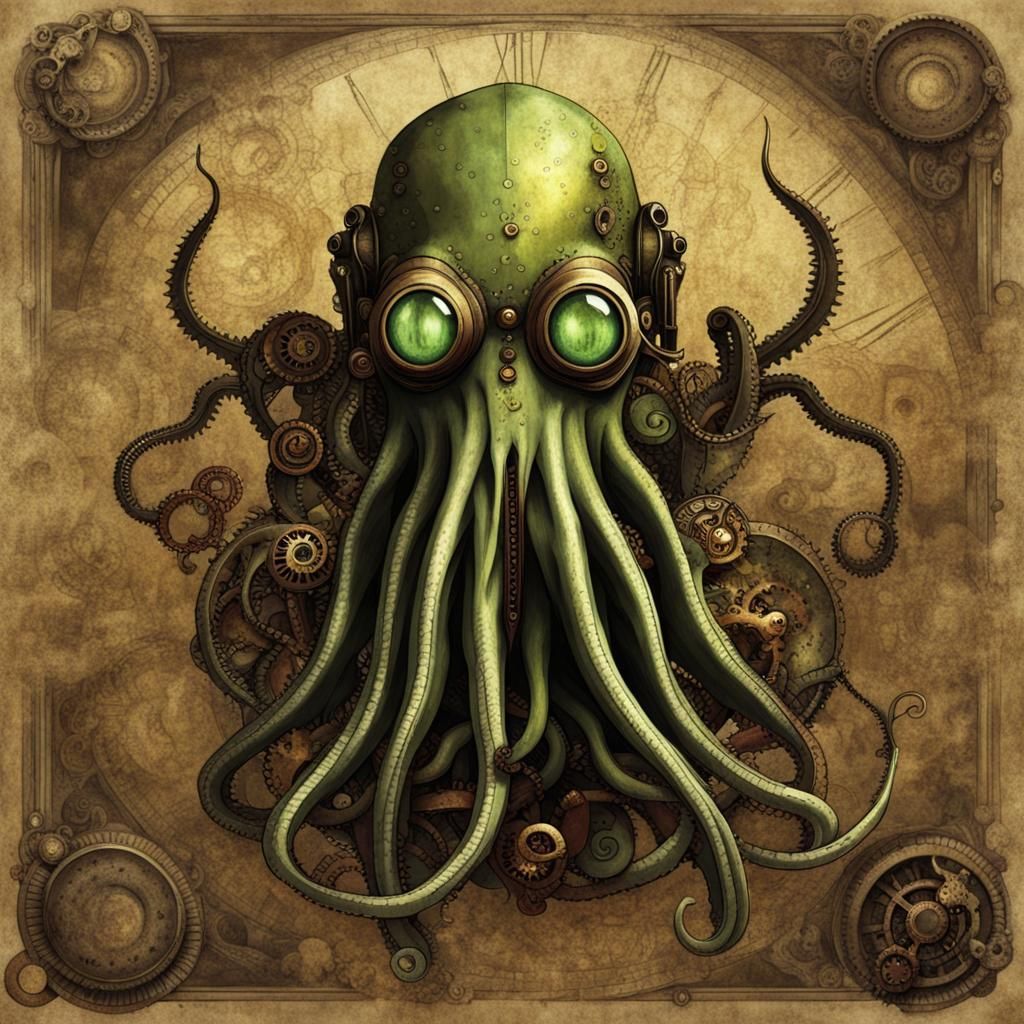 Steampunk Cthulhu Illustration