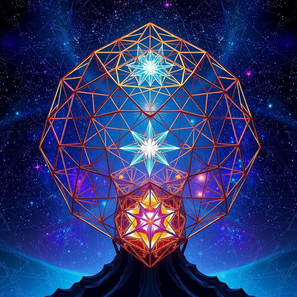 Ethereal Geometric Dreamscape in 3D