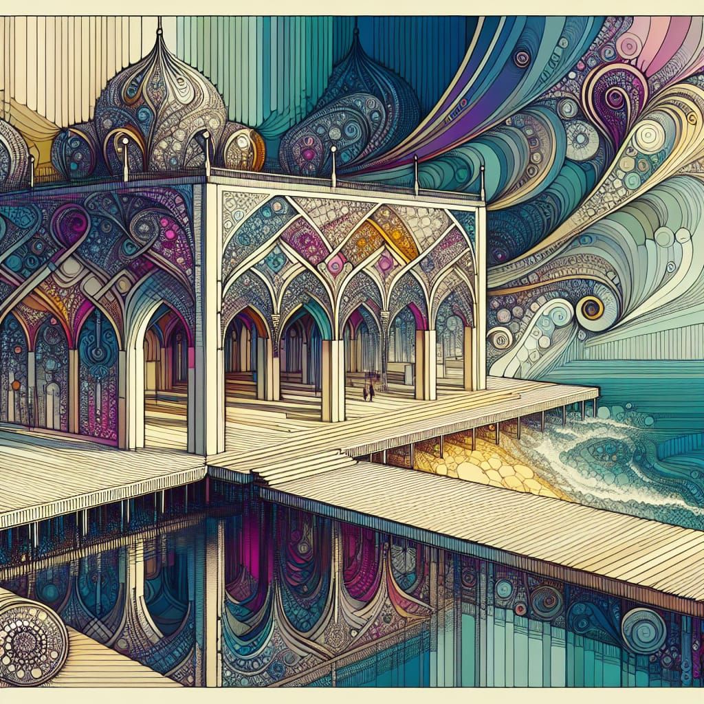 Harmonious Architecture and Bijouterie in Zentangle Style