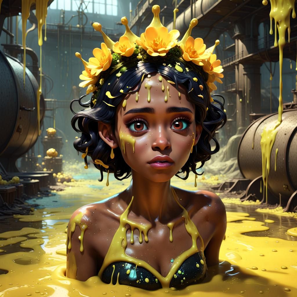 Fairy Queen in Toxic Slime: Pixar-Inspired Digital Art