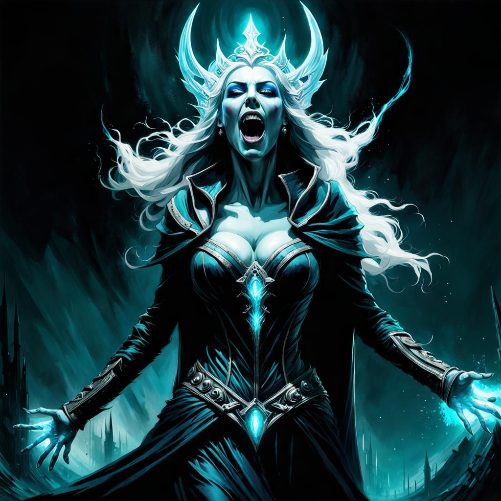 Ghostly Banshee Queen of Agony in Dark