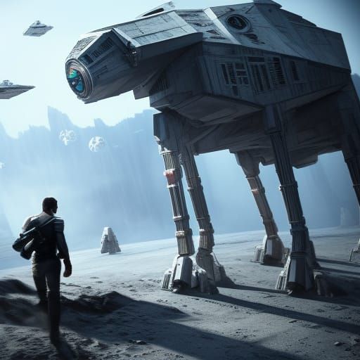 Epic Star Wars Scene in 3D Game Style