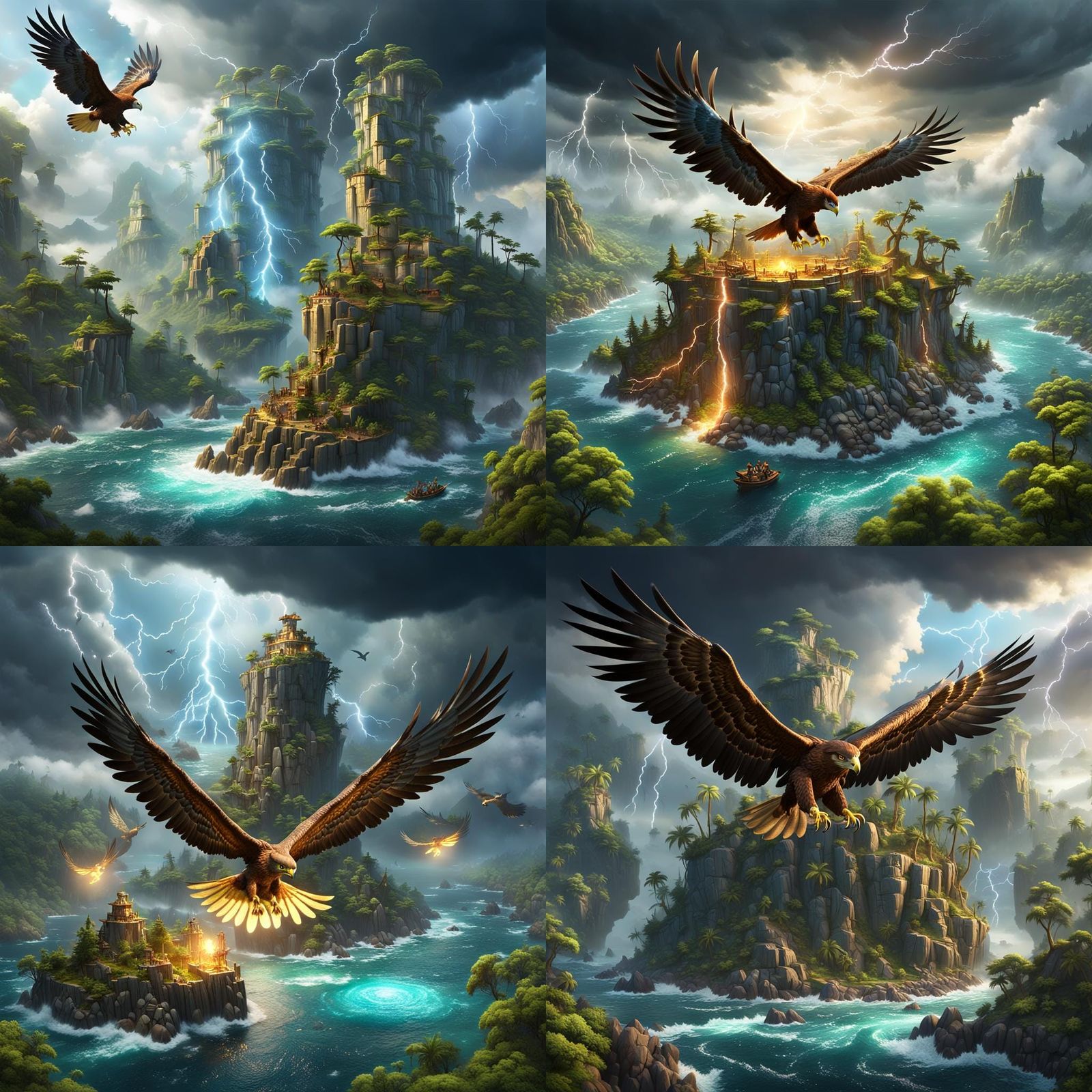 Island of Golden Hawks: Epic 3D Render