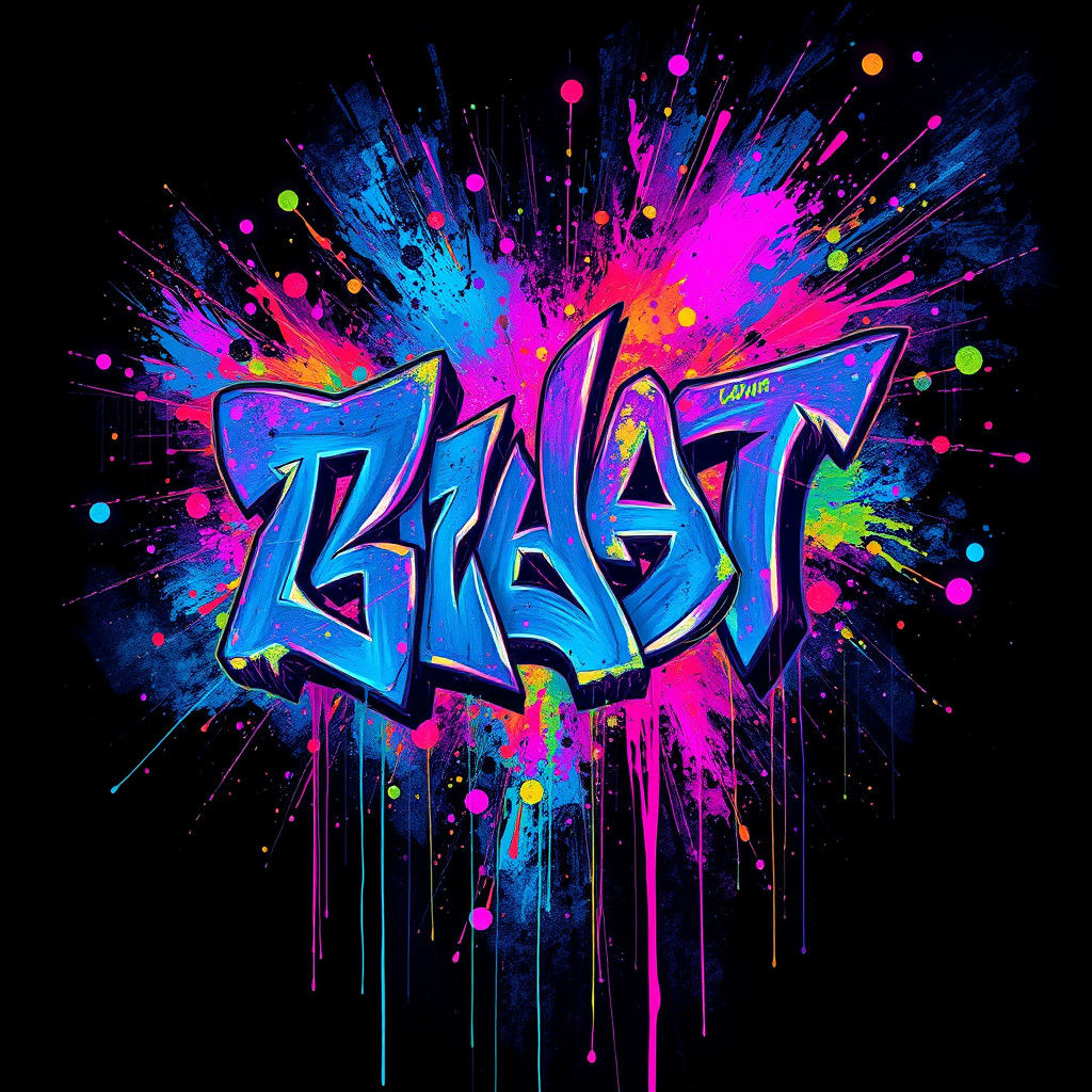 Bioluminescent Graffiti Art in Iridescent Colors