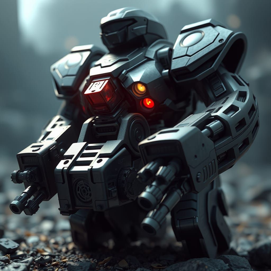 Futuristic Mech Rises: Epic Sci-Fi Art
